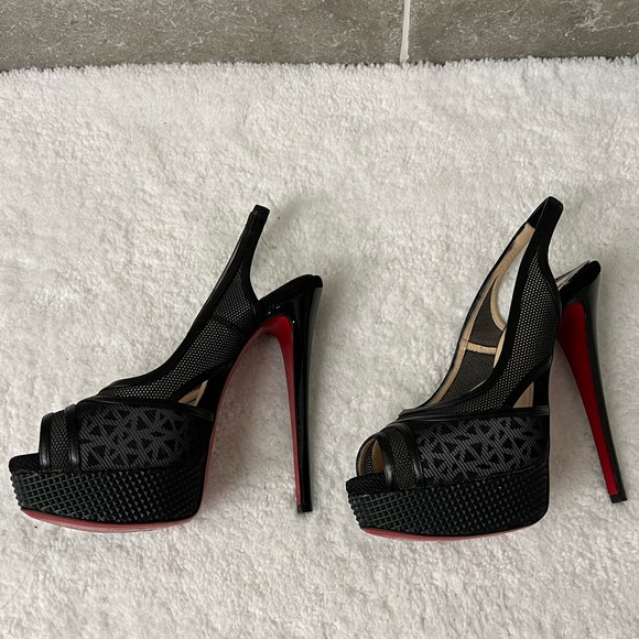 Christian Louboutin Mesh Accents Slingback Sandals - Picture 2 of 2